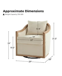 Zacharie Farmhouse Rattan Solid Wood Armchair