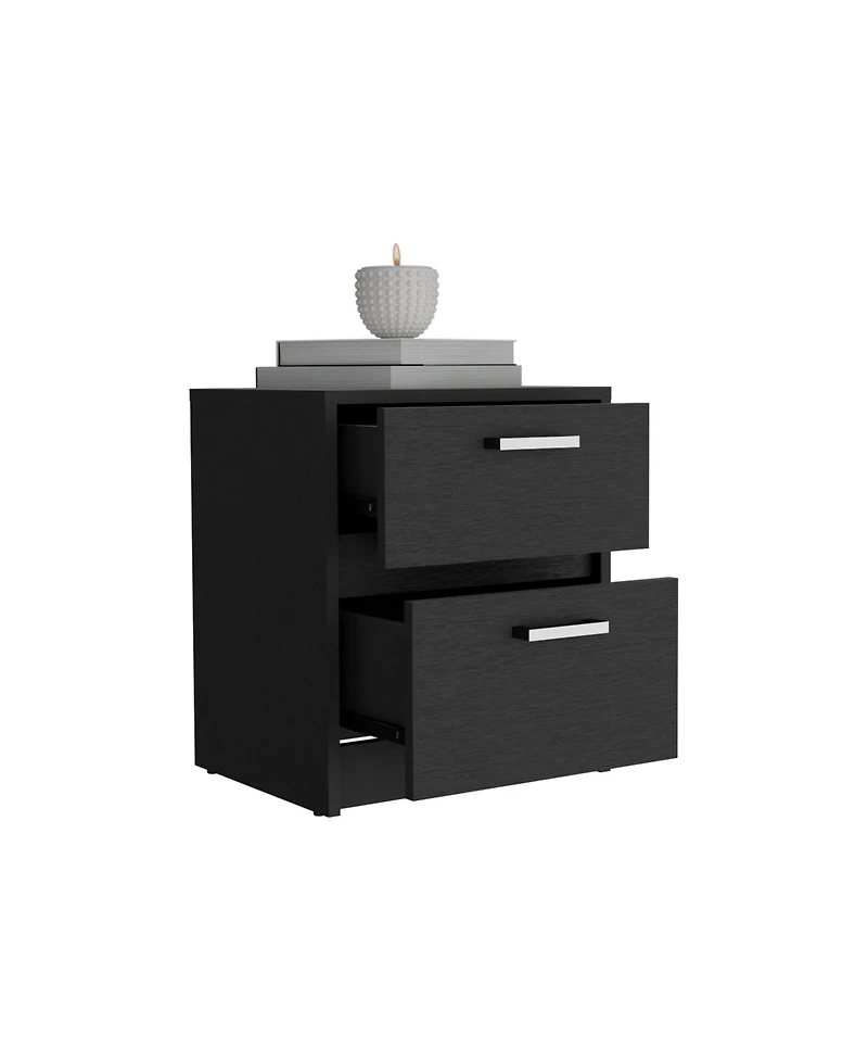 Modern 2-Drawer Nightstand for Bedroom Storage