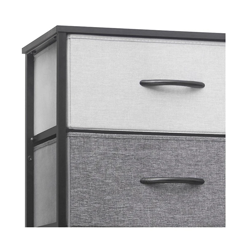 Steel and Fabric Six-Drawer Chest for Bedroom Closet Home Storage
