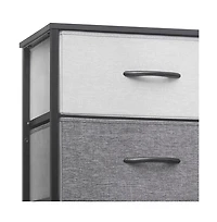 Steel and Fabric Six-Drawer Chest for Bedroom Closet Home Storage