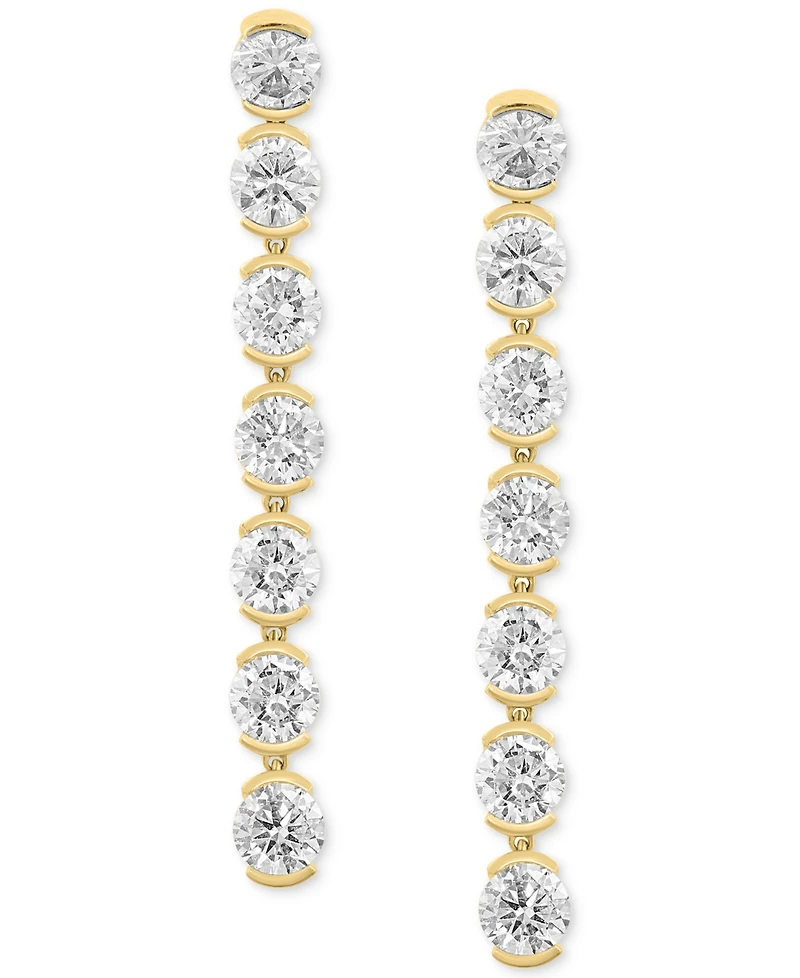 Effy Lab Grown Diamond Linear Drop Earrings (3-3/8 ct. t.w.) in 14k Gold
