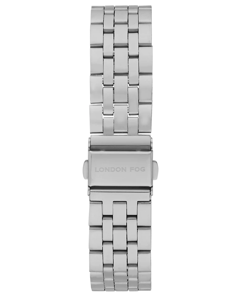 London Fog Unisex Orchard Silver Link Alloy Watch, 35mm