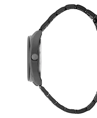 London Fog Unisex Keltic Cushion Case Black Link Alloy Watch, 38mm