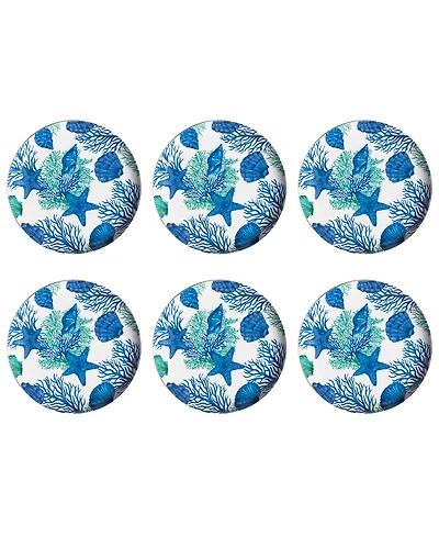 Abode Homewares Coastal Coral 6-Pc. Salad Plates, Service For 6