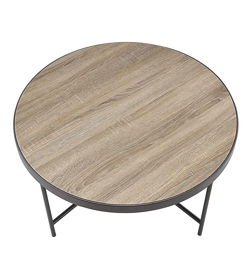 Industrial Round Coffee Table – Solid Iron Construction