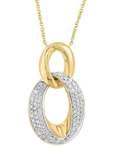 Effy Diamond Interlocking Loop Pendant Necklace (1/2 ct. t.w.) in 14k Gold, 17" + 1" extender
