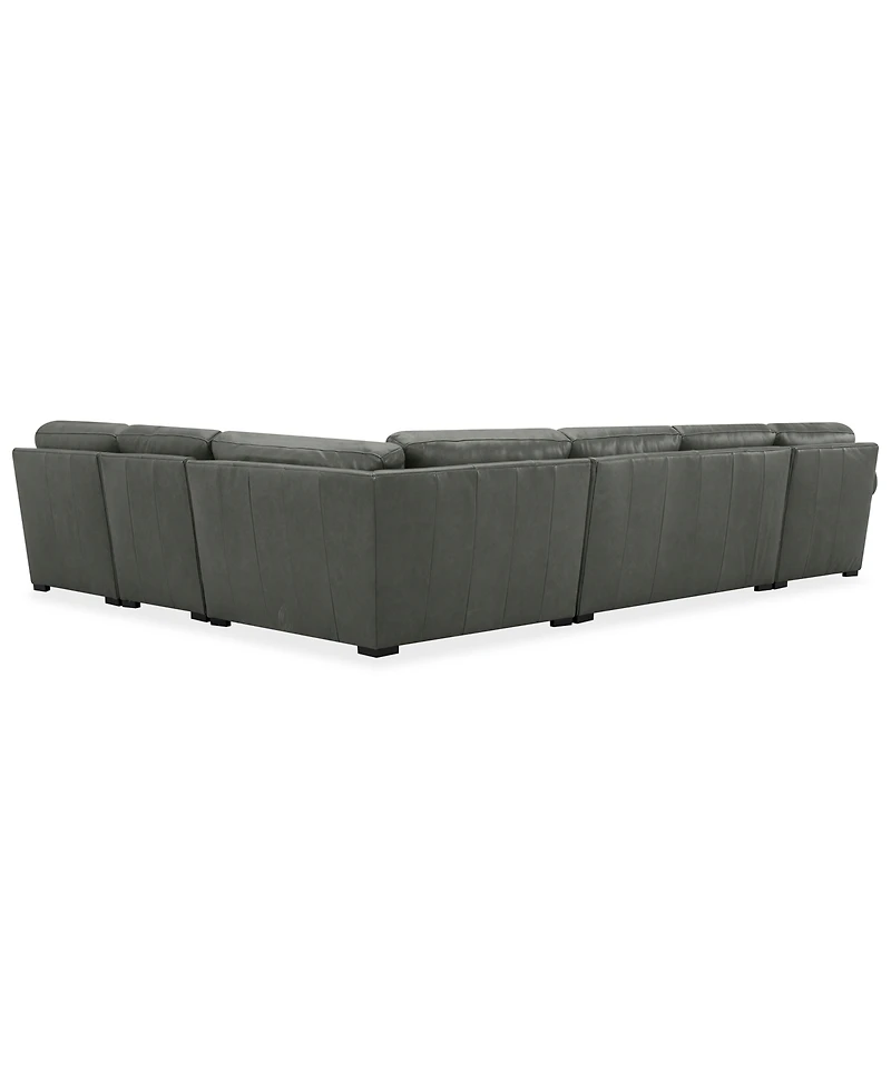 Radley Roll Arm 152" -Pc. Leather Wedge Corner Chaise Sectional