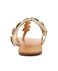 Schutz Women's Acacia T Round Toe Flat Sandals
