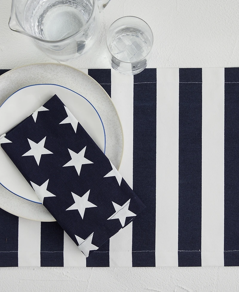 Tableau Star Americana Set of 4 Napkins, 8.25" x 8.25"