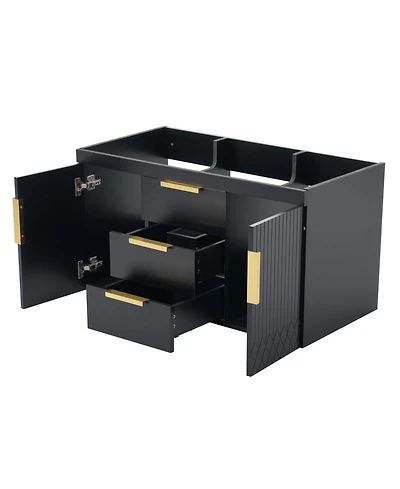 36" Wall-Mounted Bathroom Vanity with 2 Drawers