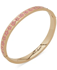 Karl Lagerfeld Paris Gold-Tone Pave Flower Bangle Bracelet
