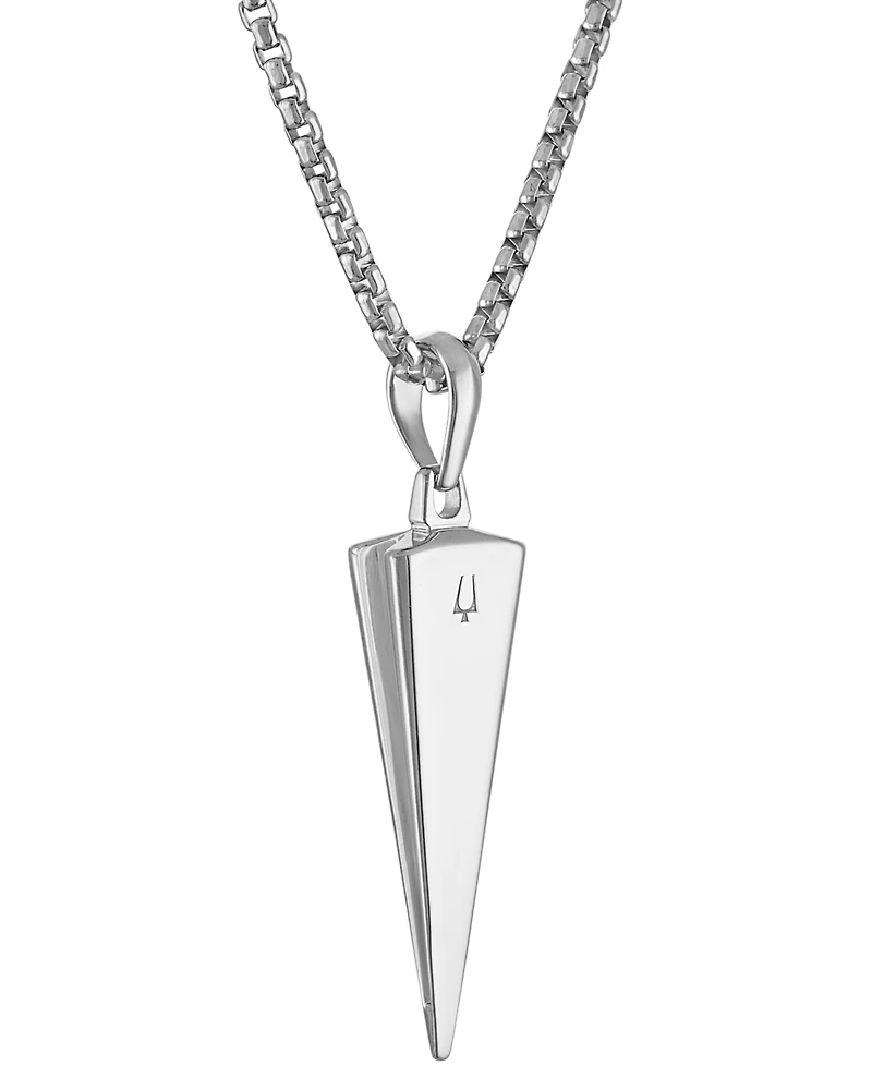 Bulova Men's Icon Sterling Silver Black Diamond (1/4 ct. t.w.) Spike Pendant Necklace, 24" + 2" extender