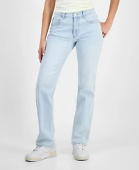 Dollhouse Juniors' High-Rise Baggy Straight-Leg Jeans