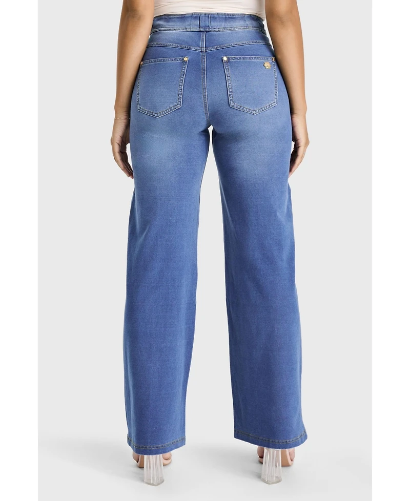 Freddy Women's High-Rise Shaping Wide Leg Jeans