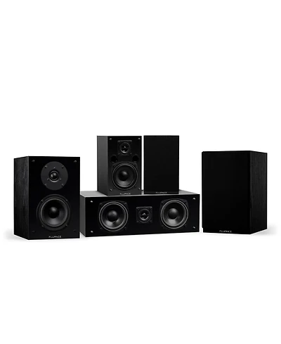 Fluance Elite High Definition Compact Surround Sound Home Theater 5.0 Channel Speaker System including 2-Way Bookshelf, Center and Rear Surrou