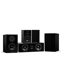 Fluance Elite High Definition Compact Surround Sound Home Theater 5.0 Channel Speaker System including 2-Way Bookshelf, Center and Rear Surrou