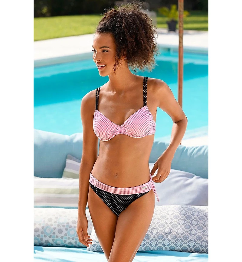 Lascana Women's Gingham Underwire Bikini Swimsuit Top Bra Sizing