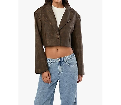 WeWoreWhat Women's Patina Cropped Blazer