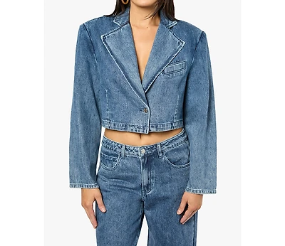 WeWoreWhat Women's Cropped Blazer Jacket