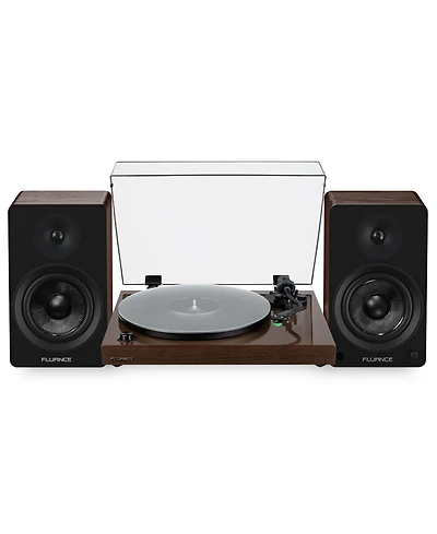 Fluance RT81+ Elite Vinyl Turntable (White) and Ai61 6.5" Stereo Bookshelf Speakers (White Walnut) Bundle: High Fidelity Sound, Detailed Audio Re