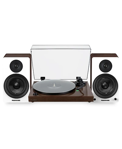 Fluance RT81+ Elite Vinyl Turntable (White) and Ai61 6.5" Stereo Bookshelf Speakers (White Walnut) Bundle: High Fidelity Sound, Detailed Audio Re