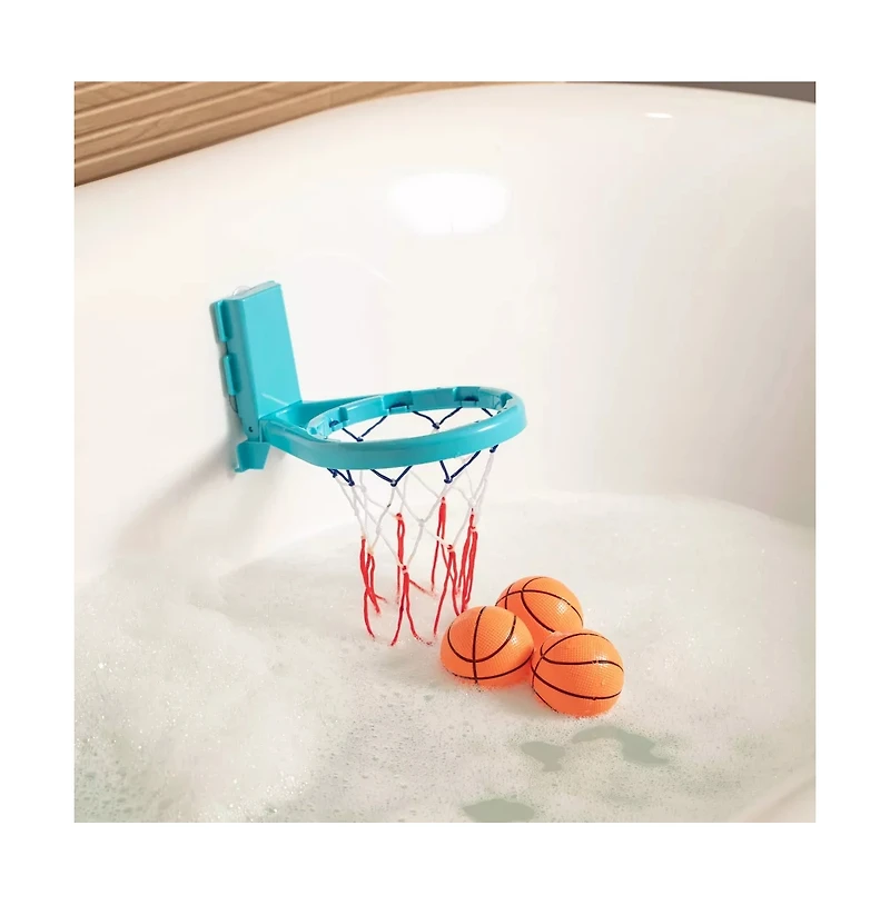 Sperric Toddler 2-in-1 Bathroom Basketball Hoop Playset with Suction Cups & Tying Straps – Mini Basketball Hoop for Bathtub & Door, Interactive