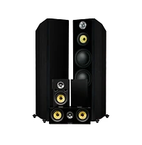 Fluance Signature HiFi Surround Sound Home Theater 5.0 Channel Speaker System including 3-Way Floorstanding Towers, Center and Rear S