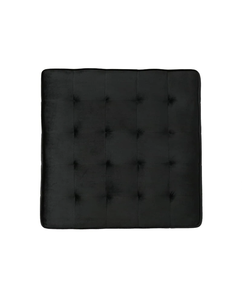 Extra Large Tufted Square Cocktail Ottoman, Upholstered in Soft Velvet, Seating, Footrest or Coffee Table-The Pop Home