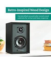Electrohome Montrose Wireless Upgradable Vinyl Record Player with Berkeley, Powered Bluetooth Bookshelf Speakers, 1" Tweeter & 3" Driver, fo