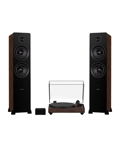 Fluance RT84 Reference High Fidelity Vinyl Turntable (Piano Black), PA10 Phono Preamp and Ai81 Powered Floorstanding Speakers (Black Ash), Ortofon 2M