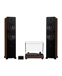 Fluance RT84 Reference High Fidelity Vinyl Turntable (Piano Black), PA10 Phono Preamp and Ai81 Powered Floorstanding Speakers (Black Ash), Ortofon 2M