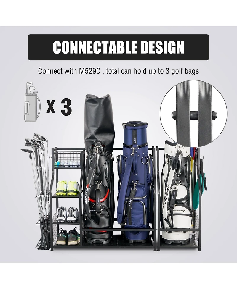 Mythinglogic Golf Storage Garage Organizer and Other Golfing Equipment Rack