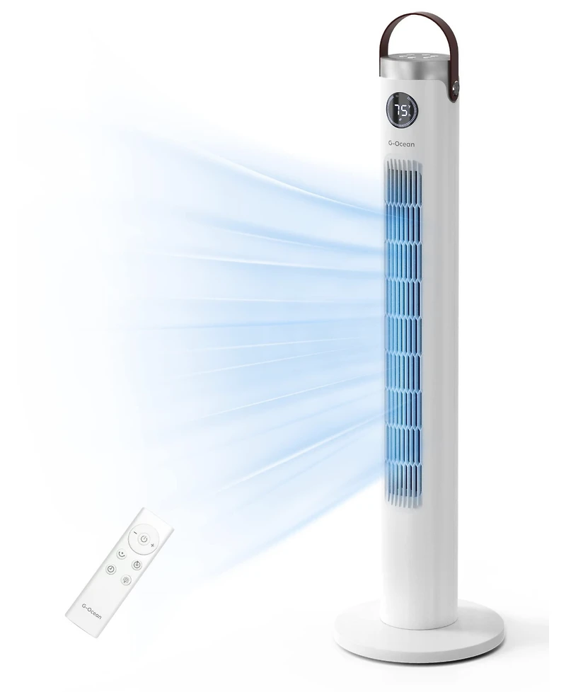 Ltmate Global Inc. Tower Fan with Remote, 46 Inch Oscillating Fan with 24-Hour Timer, Quiet Floor Fan with 3 Modes & 3 Speeds Settings, Sleep Light Of