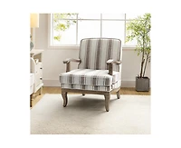 Rinaldo Farmhouse Armchair with Solid Wood Armrests