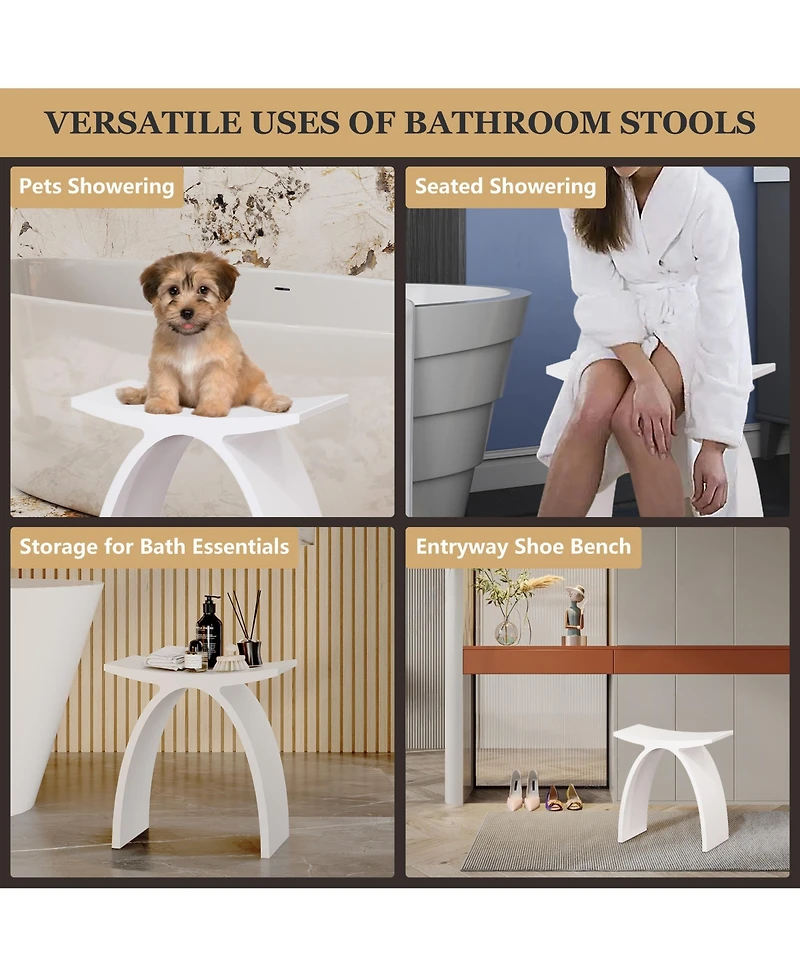 Casainc Freestanding Solid Surface Bathroom Shower Stool