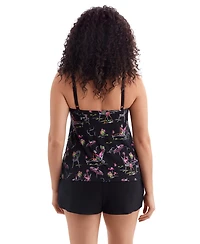 Longitude by Mimi Flamingo Hotel Faux Ruffle Shortini Swimsuit