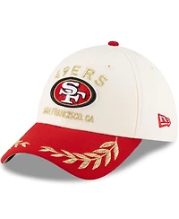 New Era Men's Cream/Scarlet San Francisco 49ers 2025 Nfl Draft 39THIRTY Flex Hat
