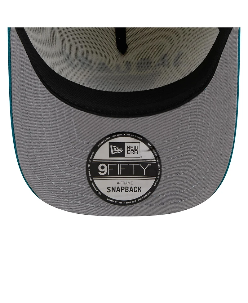 New Era Men's Cream/Teal Jacksonville Jaguars 2025 Nfl Draft A-Frame 9FIFTY Snapback Hat