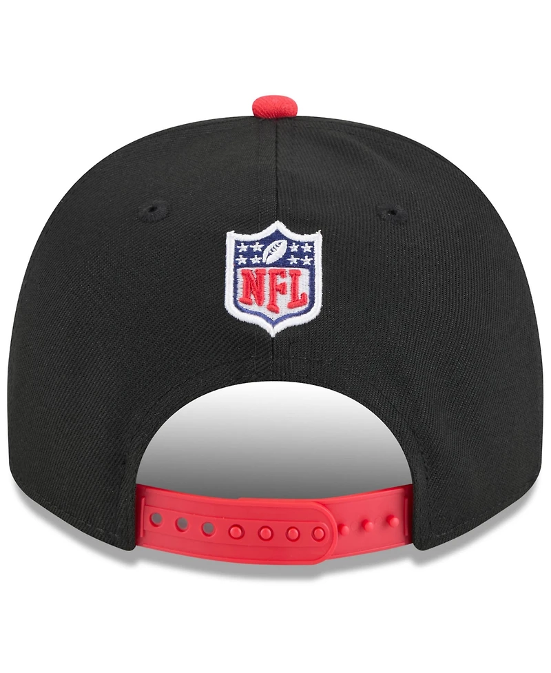 New Era Men's Black/Red Houston Texans 2025 Nfl Draft A-Frame 9FIFTY Snapback Hat