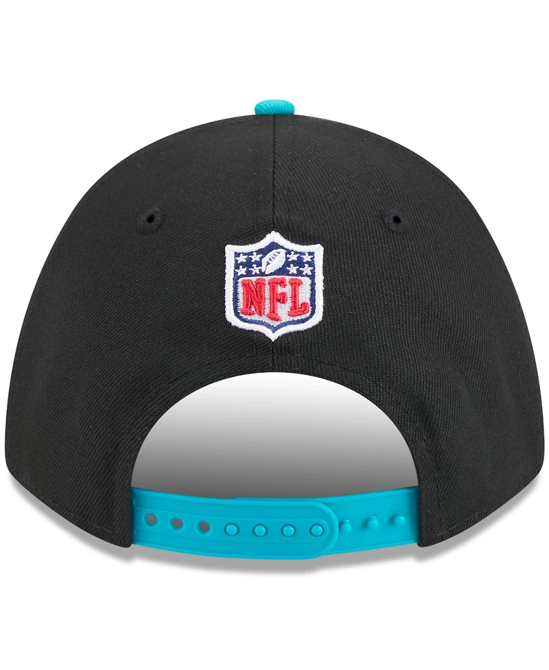 New Era Men's Black/Aqua Miami Dolphins 2025 Nfl Draft 9FORTY A-Frame M-Crown Adjustable Hat