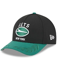 New Era Men's Black/Green New York Jets 2025 Nfl Draft 9FORTY A-Frame M-Crown Adjustable Hat