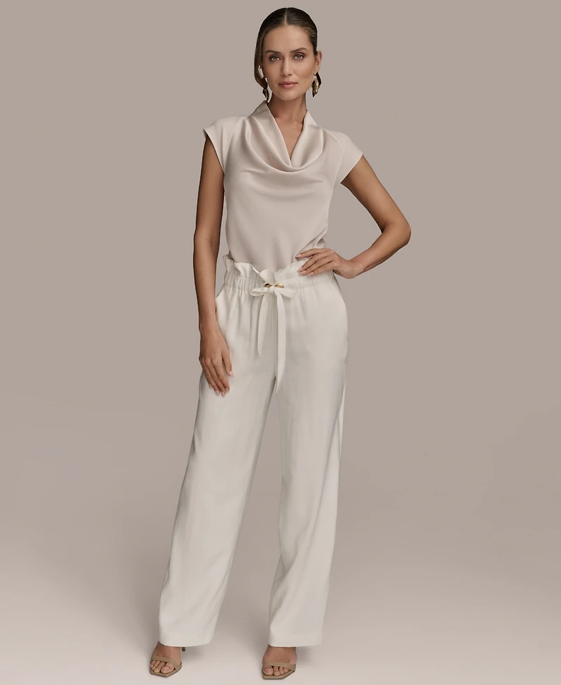 Donna Karan New York Women's Tie Waist Wide-Leg Pants