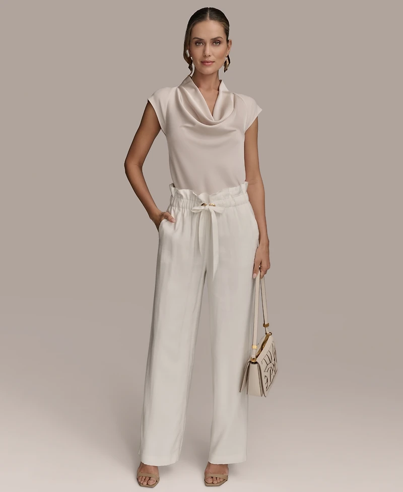 Donna Karan New York Women's Tie Waist Wide-Leg Pants