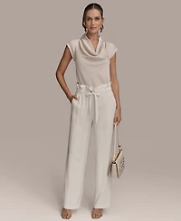 Donna Karan New York Women's Tie Waist Wide-Leg Pants