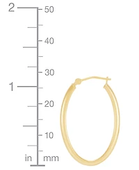 Polished Tube Classic Medium Hoop Earrings in 10k Gold, 1.2"