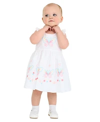 Rare Editions Baby Girls Butterfly Embroidered Dress