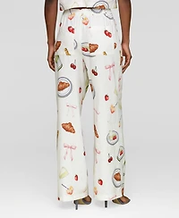 Avec Les Filles Women's Printed High-Rise Wide-Leg Pants