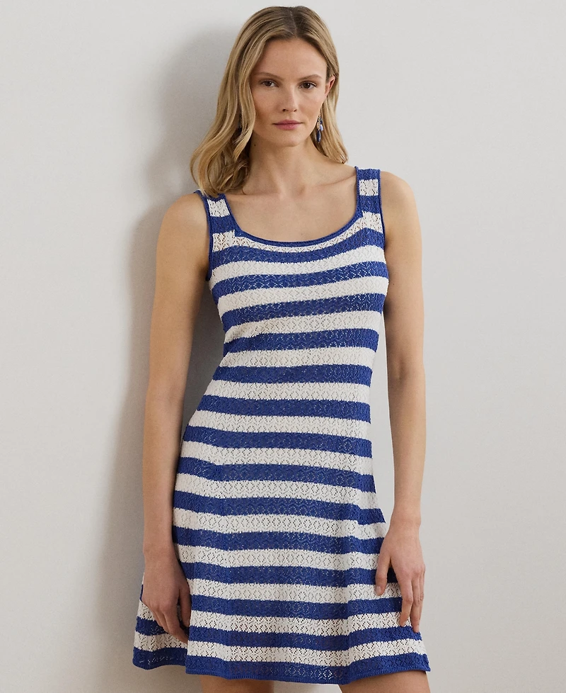 Lauren Ralph Lauren Women's Striped Pointelle-Knit Sweater Dress