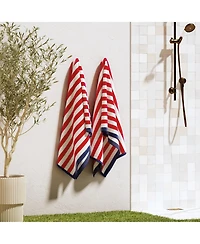 Linery & Co. Oversized Cotton Stripe Border Beach Towel