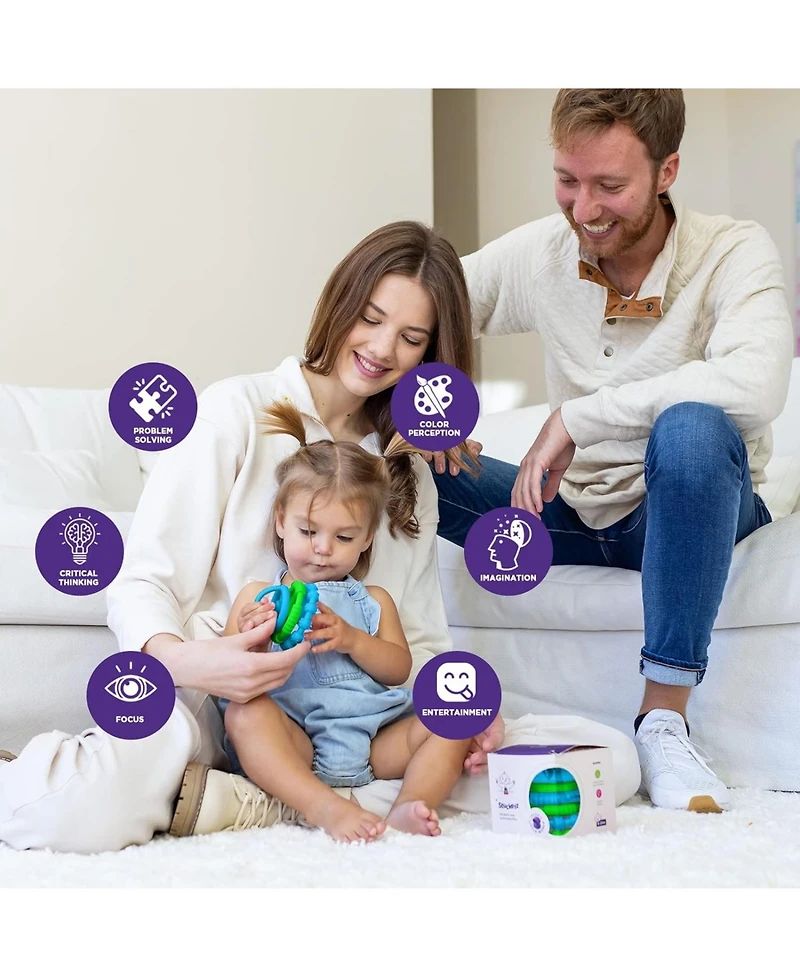 Sperric Toddler Stacking Silicone Toy – Premium Toys for Teething Interactive and Fun Made of Soft Sil